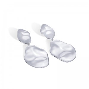 Hongde 14K 골드 도금 925 스털링 실버 포스트 눈물방울 문 댕글 귀걸이